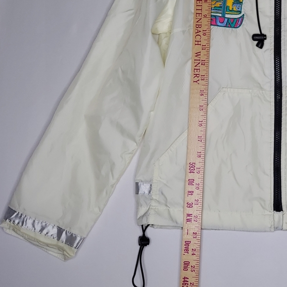 Y2K Vtg Mudd Nylon Jacket Small Hooded Reflective Kangaroo Pocket Mesh Zip 00s - Picture 7 of 11